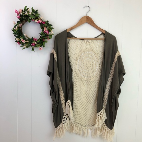 Love Sweaters - ❤️3/$25 2Love Boho Crochet Open Cardigan Cover